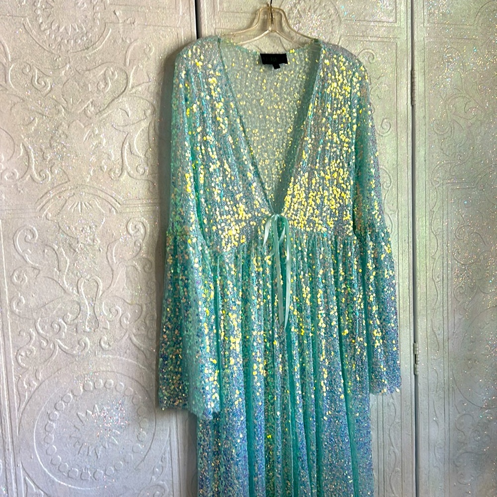 Sequined dress 👗 CLUB-EXX size L/XL
Aqua - Picture 6 of 8